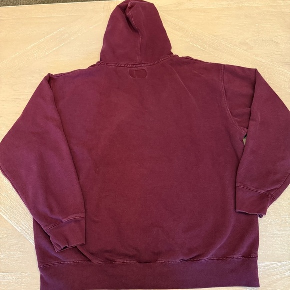 Oversized Burgandy and Yellow Long Sleeve Sweatshirt Virginity Rocks - Picture 6 of 7